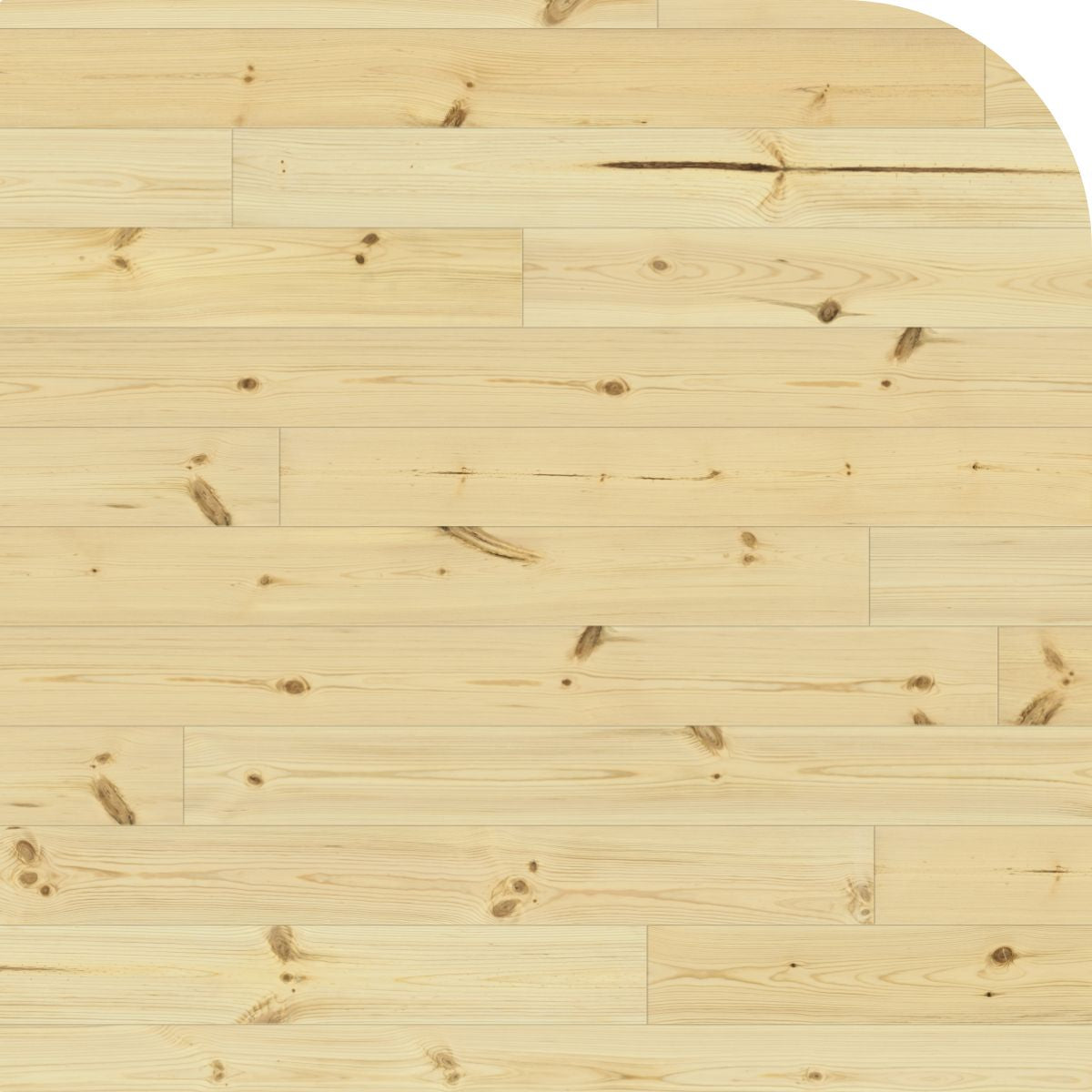 WEISS - Massivholzdiele 22 cm - nordische Kiefer rustikal - geölt - Frontansicht