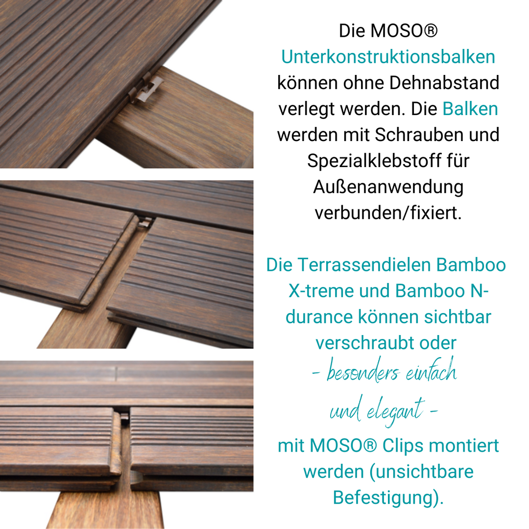 Unterkonstruktion Bamboo X-treme - hitzegehärtet, naturbelassen