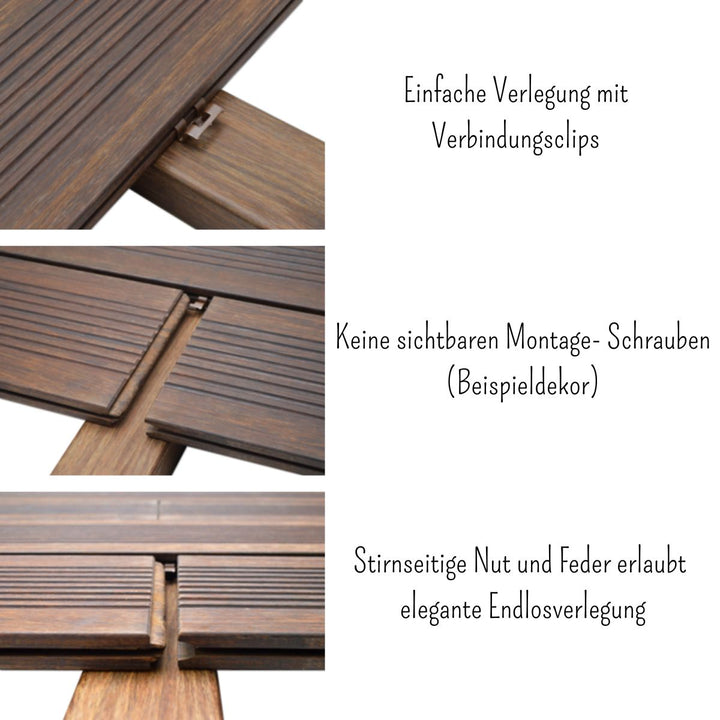 Bambus-Terrassendiele Bamboo X-treme - bombiert - geölt