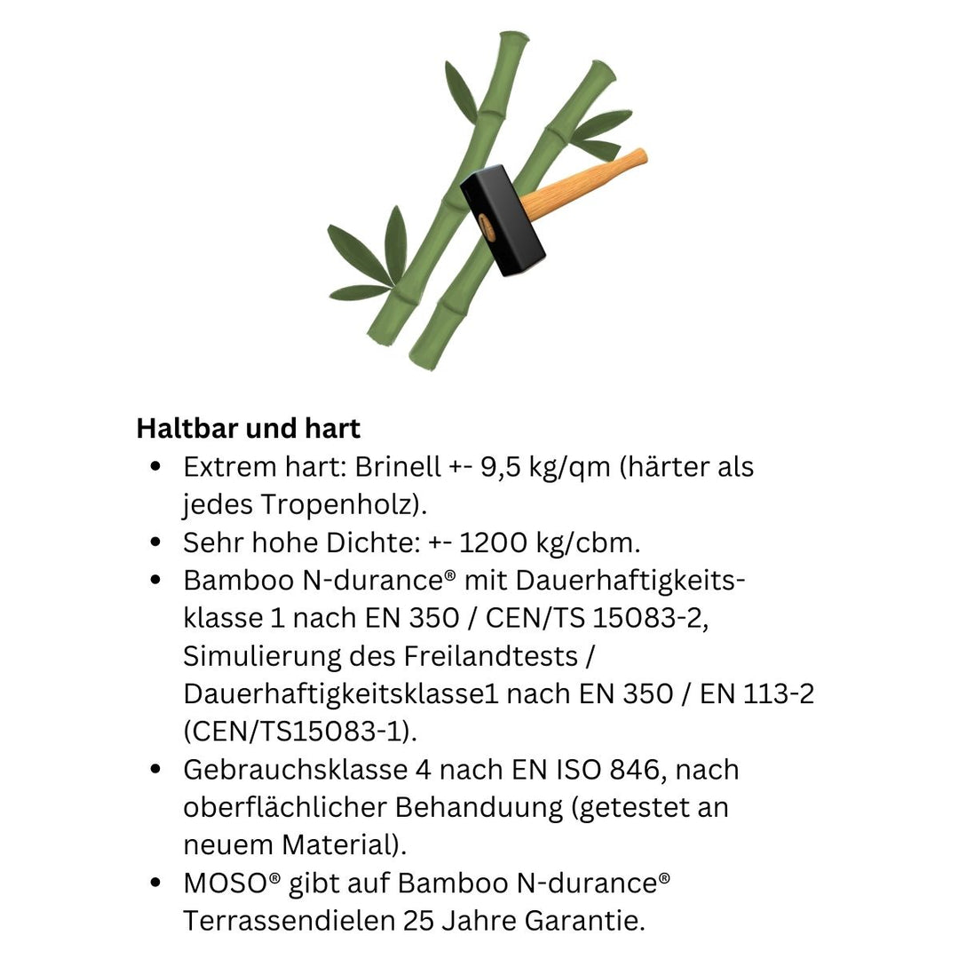 Bambus-Terrassendiele Bamboo N-durance - bombiert