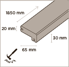 Abschluss- und Treppenkantenprofil Bamboo X-treme - geölt - 1850 x 65 x 20/30 mm